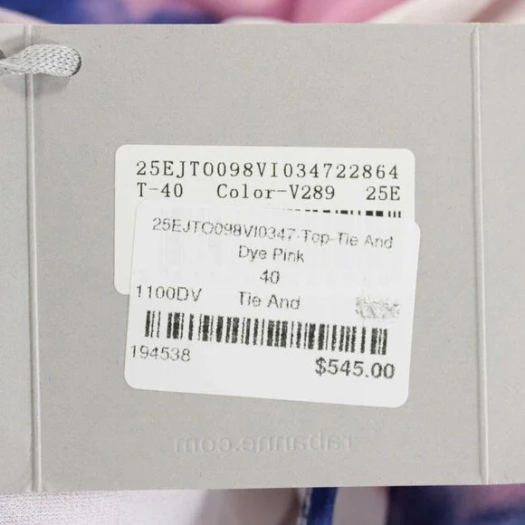 Paco Rabanne NWT Sleeveless Tank Top Size 40 (US 8) in Pink / Blue Tie Dye - Picture 8 of 10